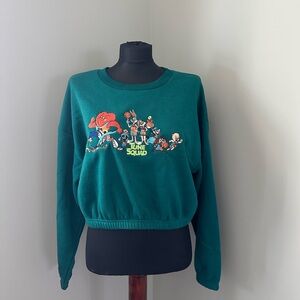 Forever 21 x Space Jam Teal Cropped Sweater
